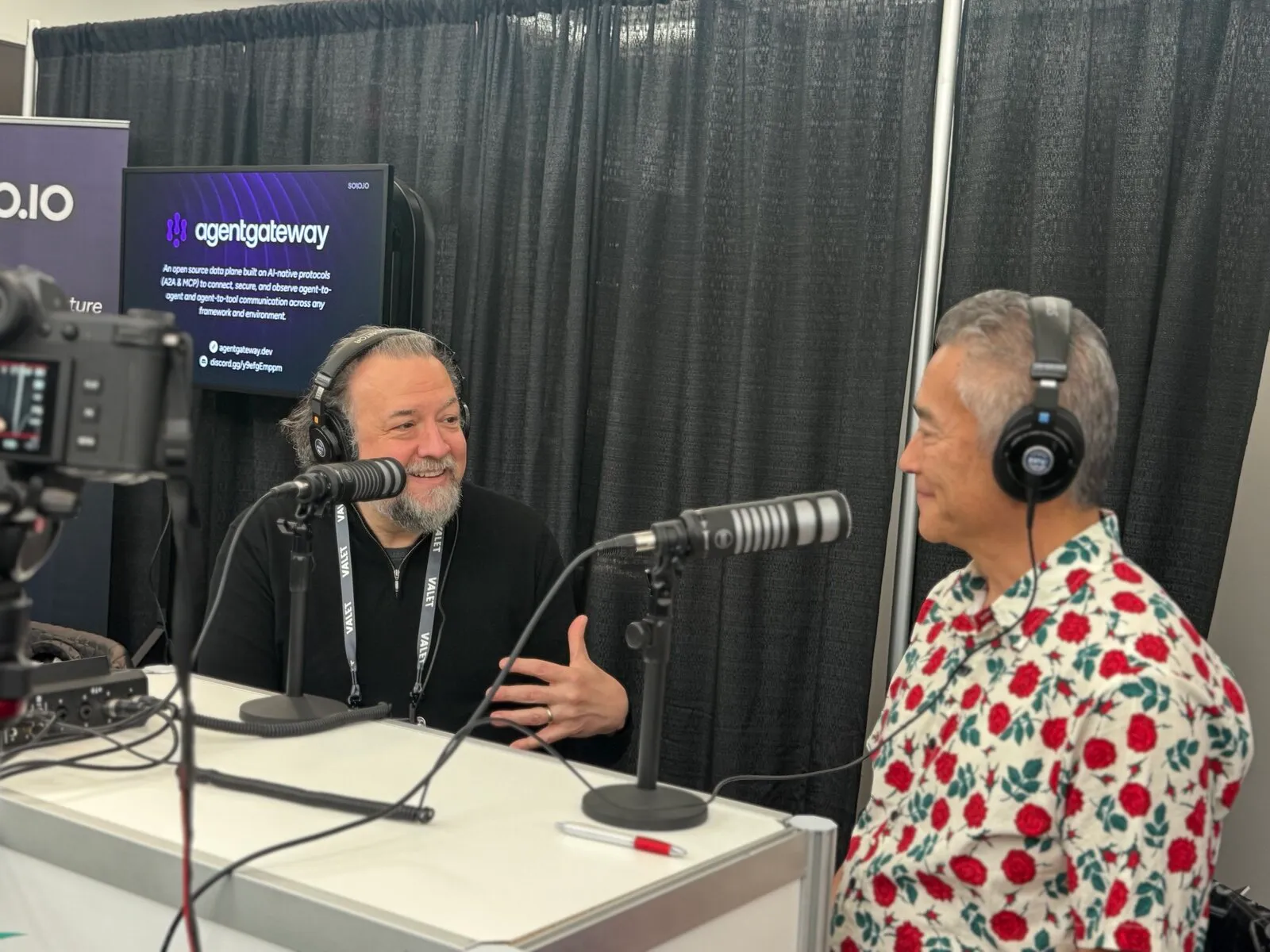 Chris DiBona and Ryo Koyama recording the third episode of Choose Your Stack at the MCP Dev Summit in New York City.