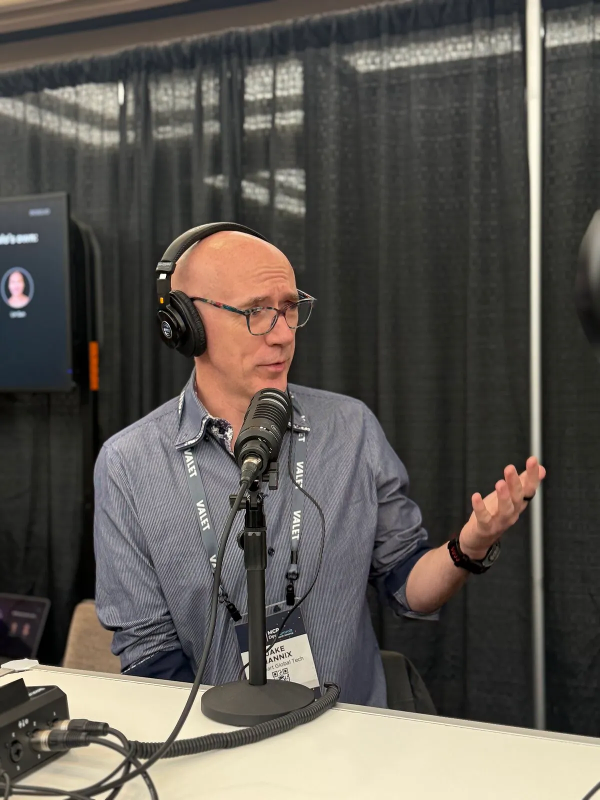 Jake Mannix recording the second episode of Choose Your Stack at the MCP Dev Summit in New York City.